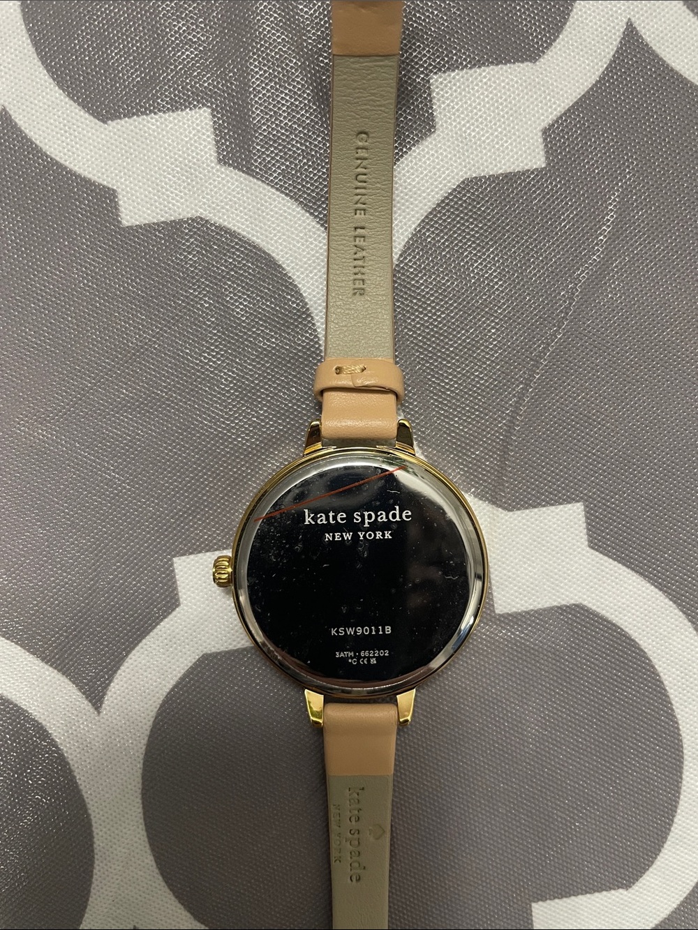 kate spade Nude Tan Leather Floral Dial Watch with Gold-Tone Case - Picture 3 of 3